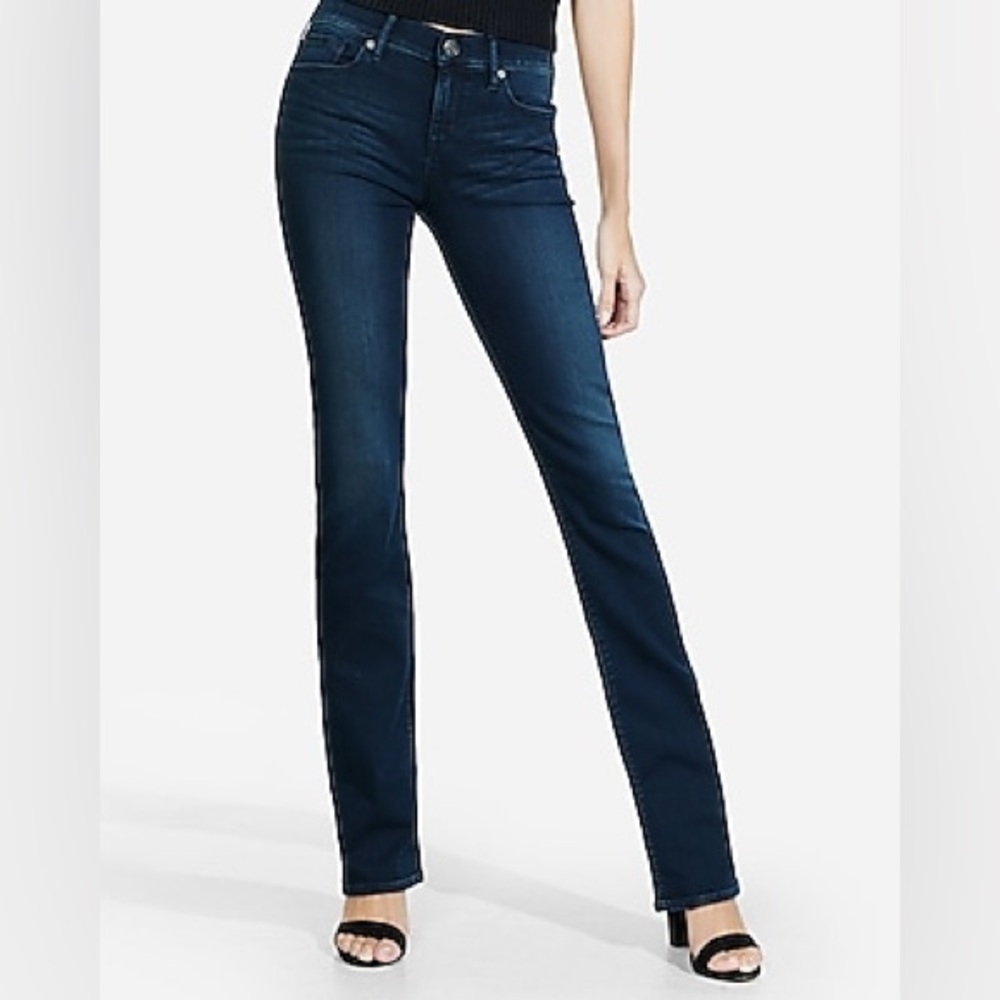 Express Barely Boot Mid Rise Stretch Jeans